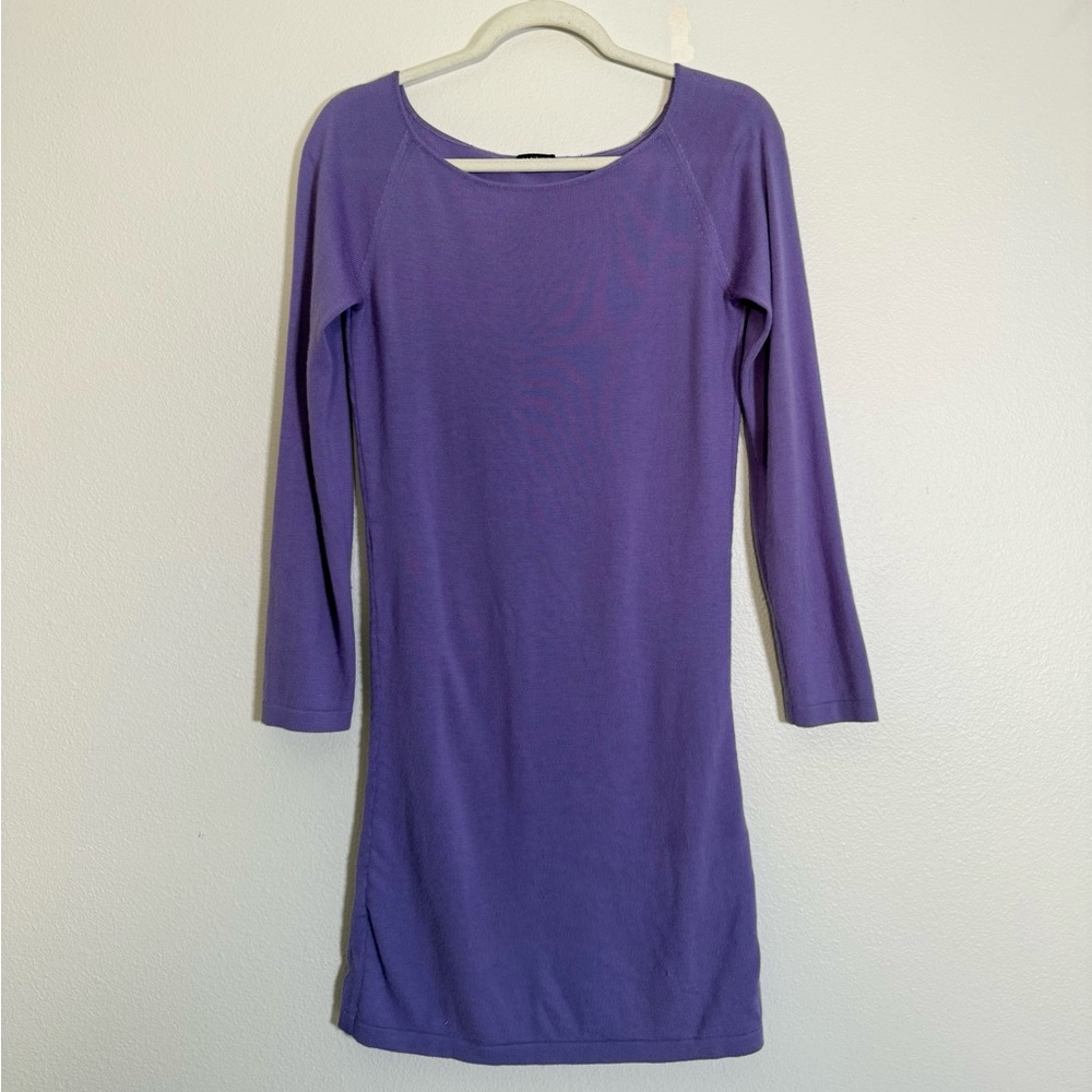 MANRICO CASHMERE 100% cashmere lavender long sleeve lightweight dress Sz‎ M/L